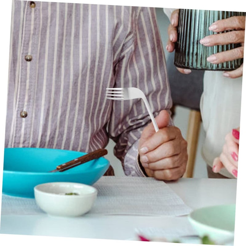 2pcs Elderly Curved Forks Angled Utensils For Patients Self Feeding Easy Eating - Image 4