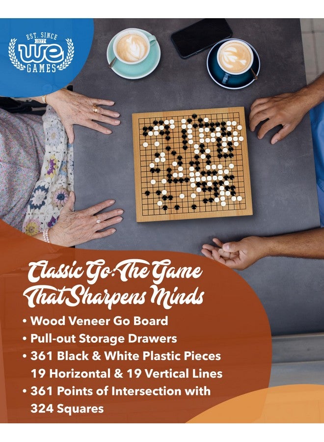 WE Games مجموعة لعبة جو 12 بوصة - مجموعة جو التقليدية مع أدراج تخزين قابلة للسحب، لوح جو من قشرة الخشب المحمولة، ألعاب استراتيجية للبالغين، لعبة لوح جو من WE Games - Image 2