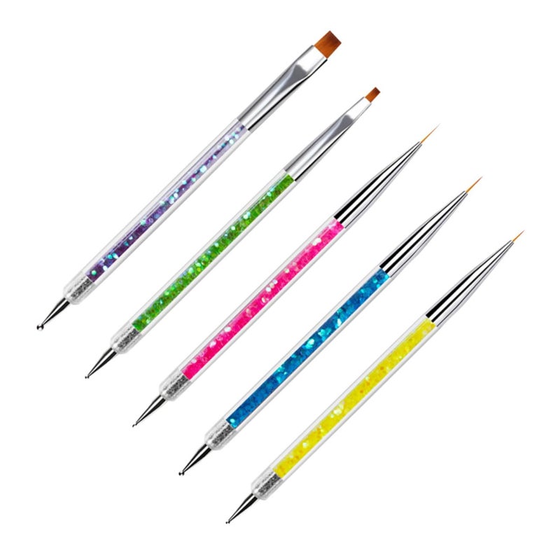 Double Ended Nail Art Pen Set Long Handle Lightweight Manicure Tool for Nail Decorations - Image 1