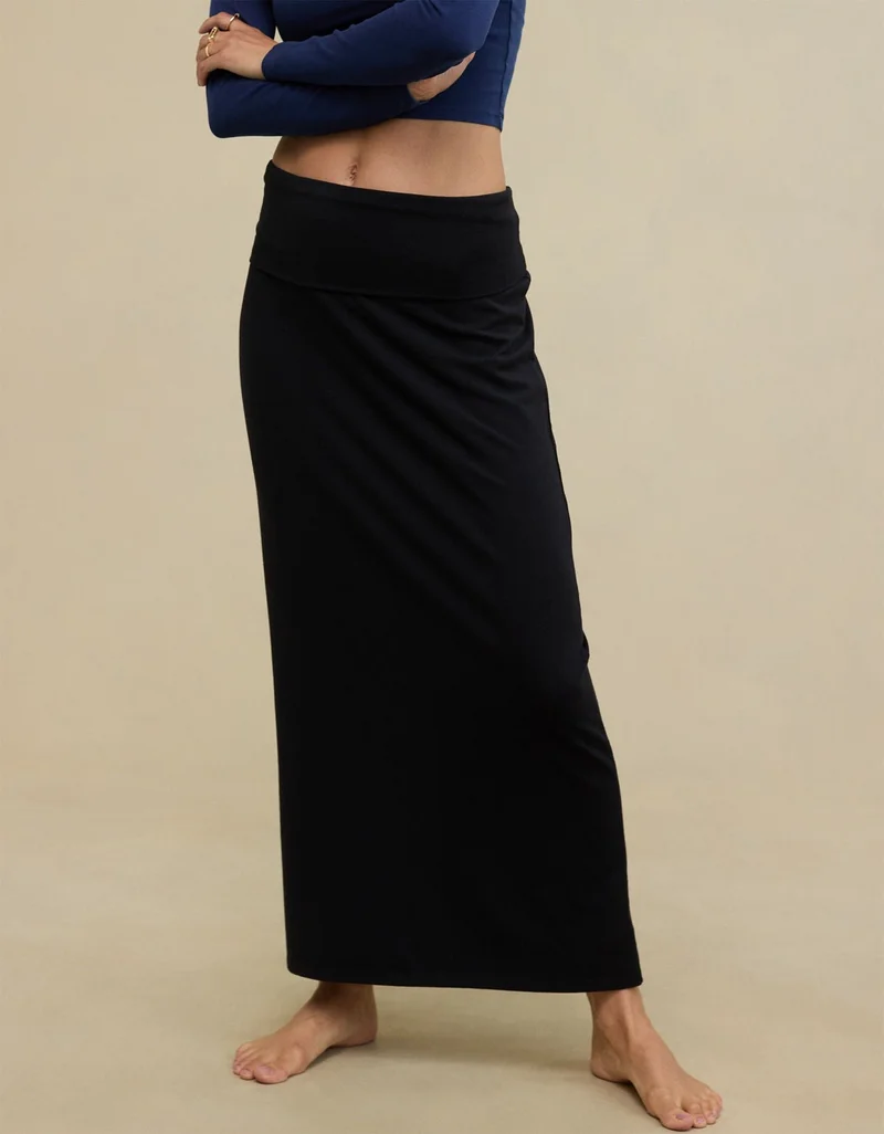 Aerie Aerie Chill Up Foldover Maxi Skirt