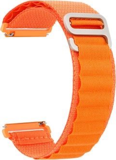 20 mm Alpine Loop Bracelet Compatible with Amazfit GTS 4 Mini/GTS 4/Amazfit Bip 3/3 Pro, Nylon Titanium G-Hook Wristbands Replacement Strap for Amazfit GTS 3/GTS 2e/GTS 2 Mini/GTS 2/GTS - Orange