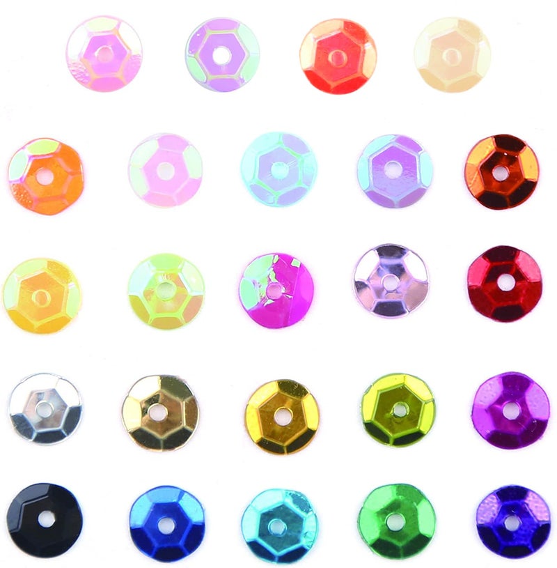 Diyasy 5Mm Bulk Loose Sequins  24 Colors 28800 Pcs Round Embroidery Sequins Cup Craft Sequin With Holes For Craft Sewing Diy Nails Decorations - Image 4