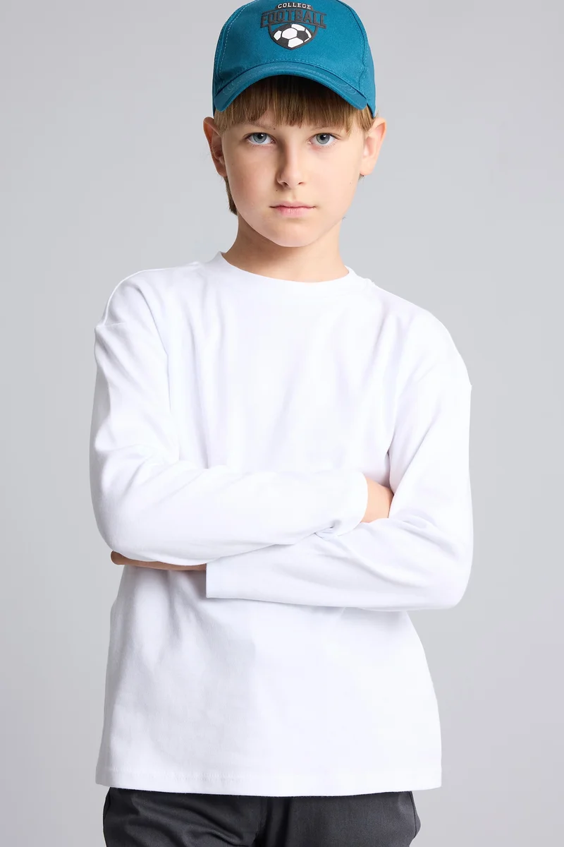 ديفاكتو Boy Oversize Crew Neck Basic T-Shirt