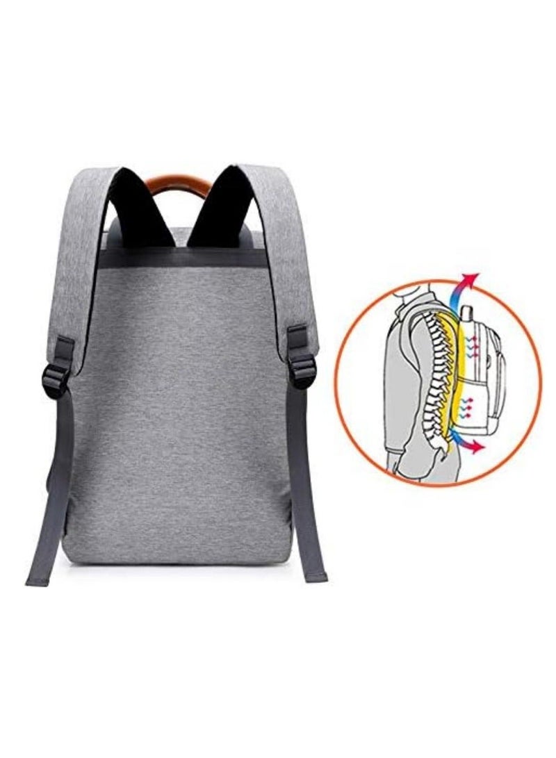 DUNISO Anti Theft Travel Backpack Casual Man Business Computer Backpack Light 15 inch Laptop Bag Light Grey (45*28*20cm) - Image 2