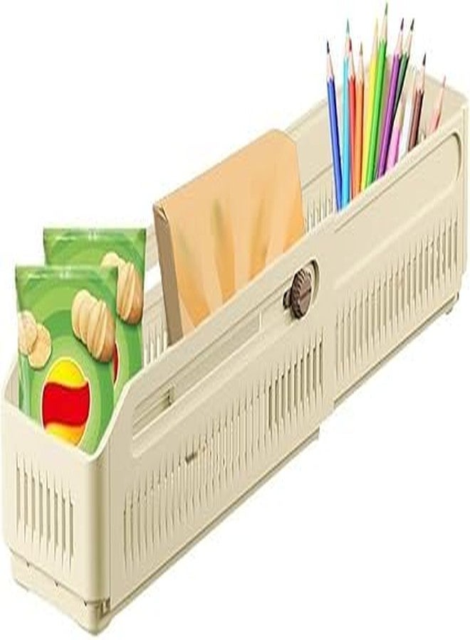 AMPLIN Space-Saving Storage Organizer Tray – Plastic Basket with Handle for Kitchen Counter, Desk & Bathroom Use - Image 1