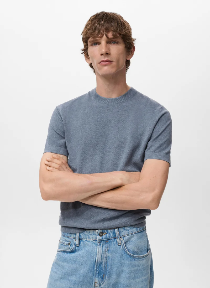 Mango Man Cotton fine-knit t-shirt