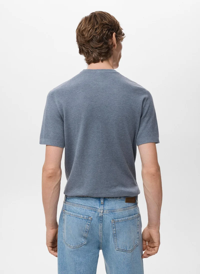 Mango Man Cotton fine-knit t-shirt