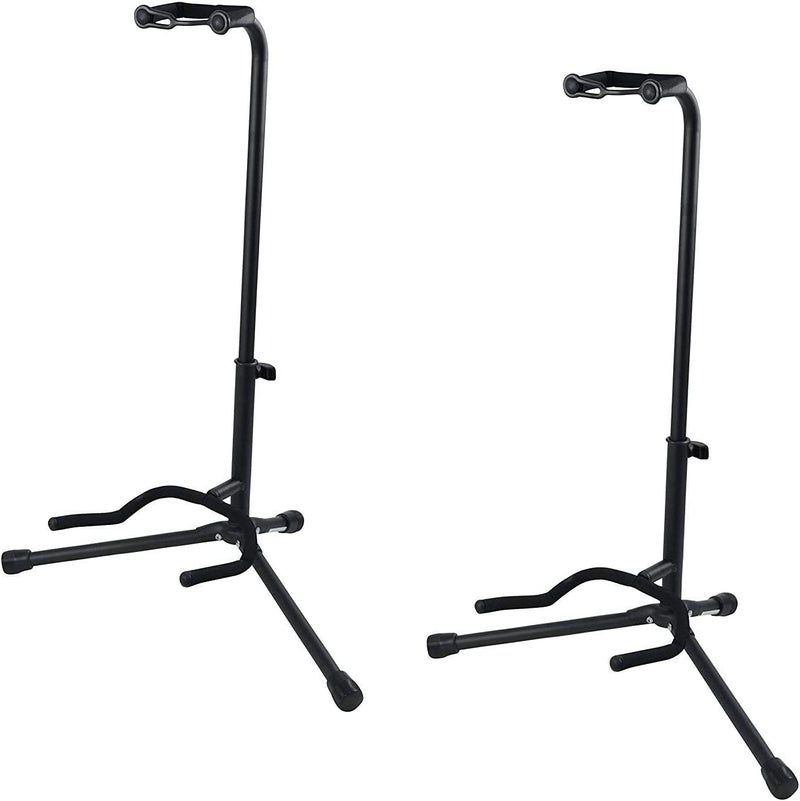 Adjustable Guitar Stand for Electric or Acoustic Guitar (Two-Pack, Black) - Image 1