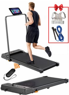 Fitness World Universal Treadmill 100kg Capacity 1.75HP 2-in-1 Foldable 2-Level Manual Incline with Remote Control, Equipped with iPad Holder and Wheels for Easy Mobility  - Image 1