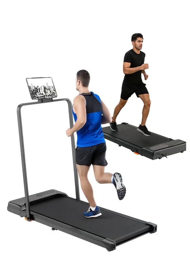 Fitness World Universal Treadmill 100kg Capacity 1.75HP 2-in-1 Foldable 2-Level Manual Incline with Remote Control, Equipped with iPad Holder and Wheels for Easy Mobility - Image 1