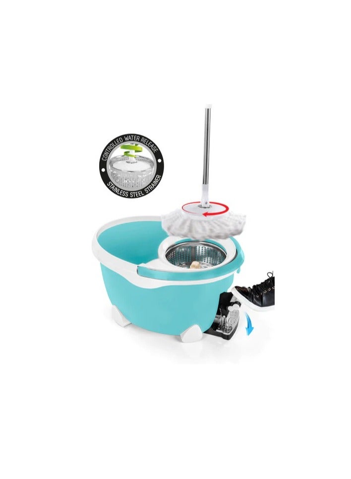 الهلال والنجمة الذهبية جردل بعصارة دوارة معدن وشرشوبة  فاستر تركواز 100456 - Image 4