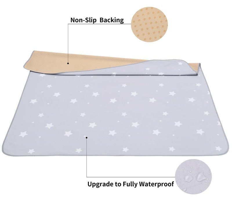 Womumon Splat Mat for Under High Chair/Arts/Crafts, WOMUMON Washable Baby Spill Mat Waterproof Anti-Slip Floor Splash Mat, Portable Play Mat and Table Cloth (Star, 51") - Image 2