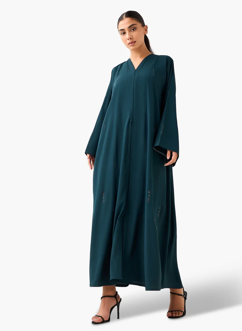 Hadiyath Al Madinah Classic Dark Teal Abaya - HM