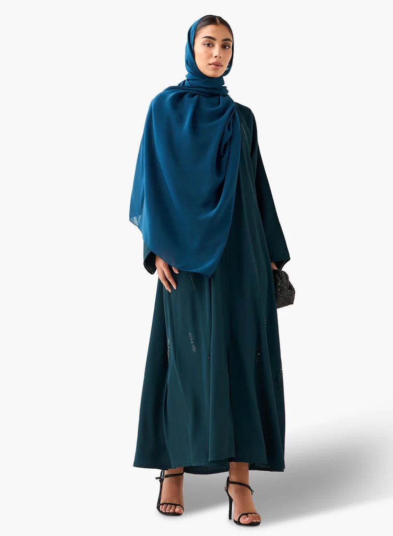 Hadiyath Al Madinah Classic Dark Teal Abaya - HM