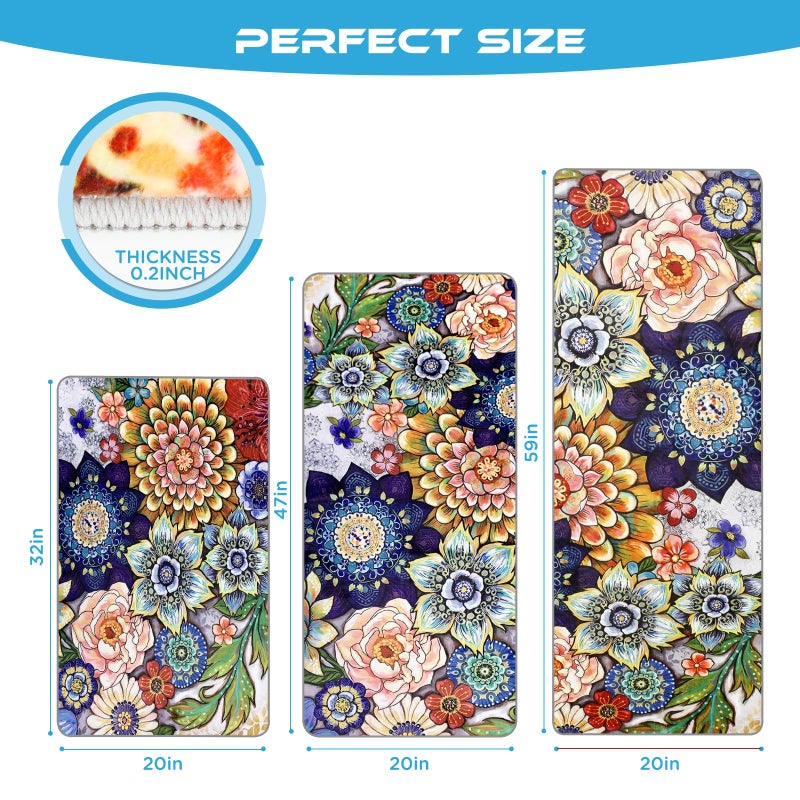 Sofort Kitchen Mats for Floor, Boho Kitchen Rugs Sets of 3, Non Slip Washable Kitchen Runner Rug, Rugs for Kitchen Floor, Hallways, Entryway, Laundry (Colorful) - Image 2