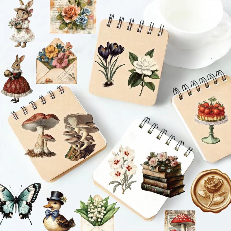 YOKSAS 50PCS Vintage Nature Mushroom Clear Scrapbook Stickers â€“ Retro Botanical Fairycore Stickers for Journaling, Planners, Crafts, Cards & Art Projects - Image 5