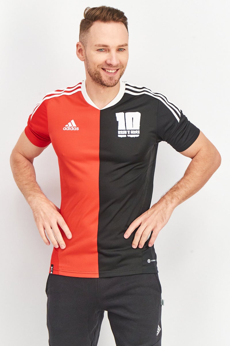 Adidas Men Sportswear Crew Neck Short Sleeve Soccer Messi Jersey, Multicolor  - Image 1