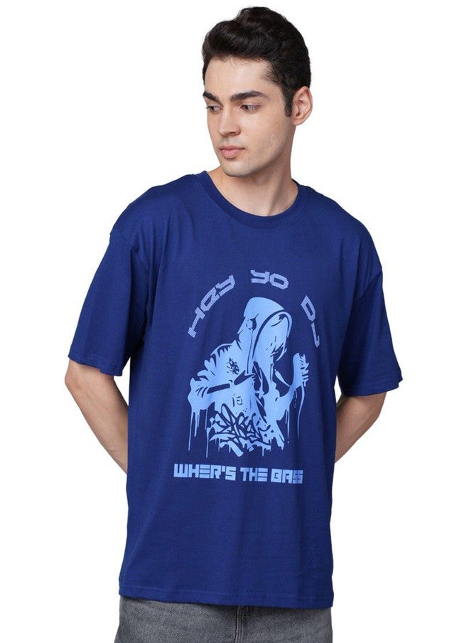 OUTLAWS Graphic Printed Cotton Oversized Drop-Shoulder T-shirt for Men - Image 1