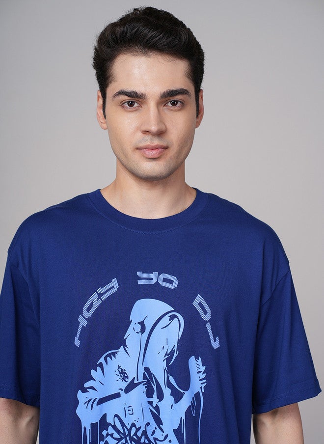 OUTLAWS Graphic Printed Cotton Oversized Drop-Shoulder T-shirt for Men - Image 2