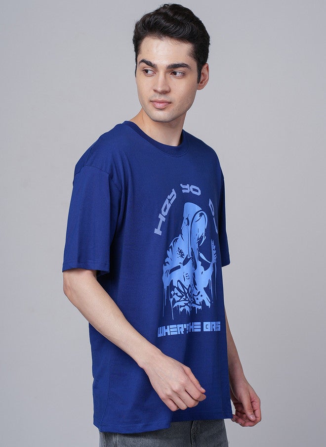 OUTLAWS Graphic Printed Cotton Oversized Drop-Shoulder T-shirt for Men - Image 4