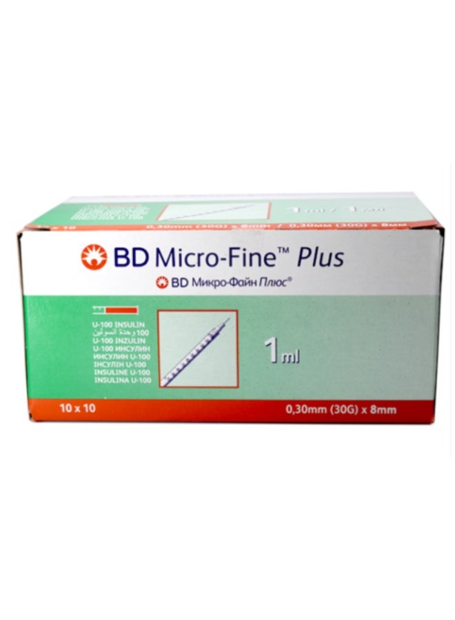 BD Micro Fine Plus Insulin Syringe 1 ml 30G 8mm 100PCS