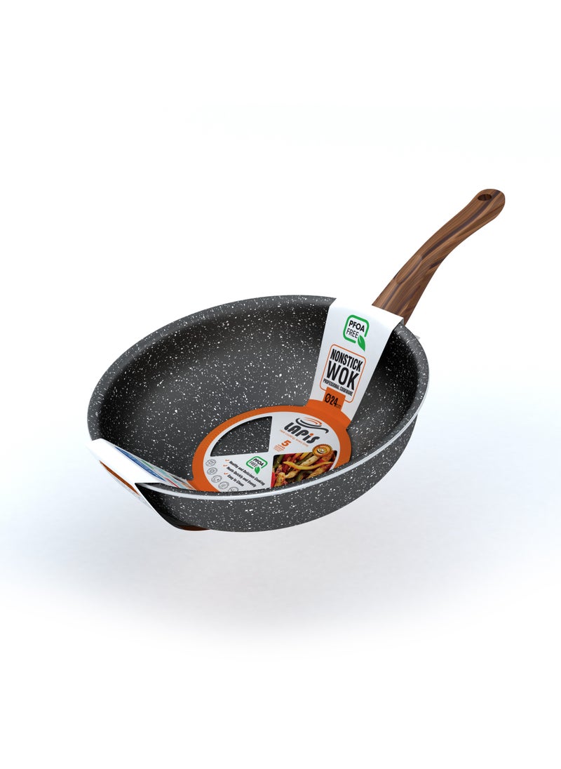 Lapis LAPIS Granite Wok Size 24 cm Black  - Image 1