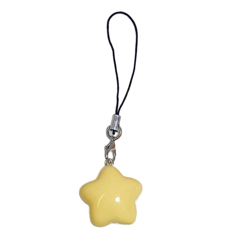 Gllehkt Fat Star Phone Chacin Phone Charm Lanyard Strap Bag Hanging Pendant Decorations Ornament Fashion Jewelry Accessory, 7x2.5cm, Yellow - Image 1