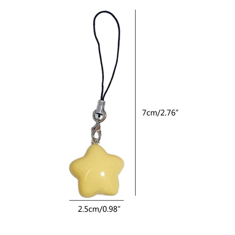 Gllehkt Fat Star Phone Chacin Phone Charm Lanyard Strap Bag Hanging Pendant Decorations Ornament Fashion Jewelry Accessory, 7x2.5cm, Yellow - Image 5