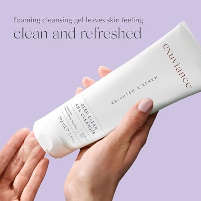 EXUVIANCE Deep Clean AHA Foaming Face Cleanser and Makeup Remover with Glycolic Acid, Soap-Free, 7.2 fl. oz. - Image 3