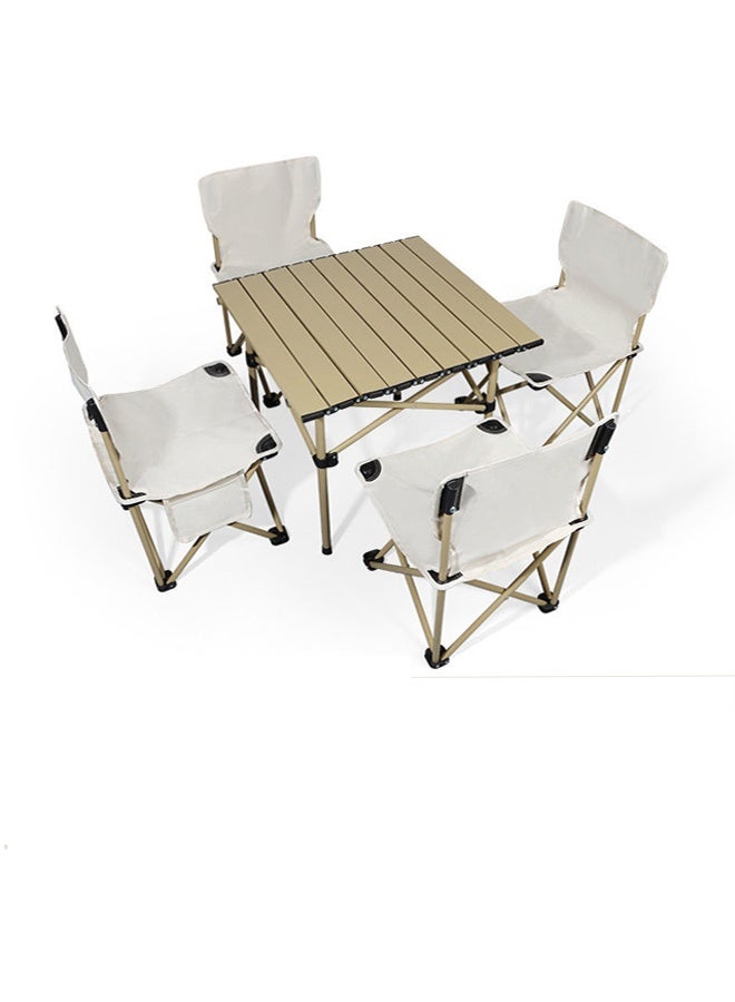 إيه تي إم طقم طاولة وكرسي خارجي قابل للطي محمول - (طاولة واحدة - 53 × 50 × 50 سم) + (4 كراسي - 39 سم) - Image 5