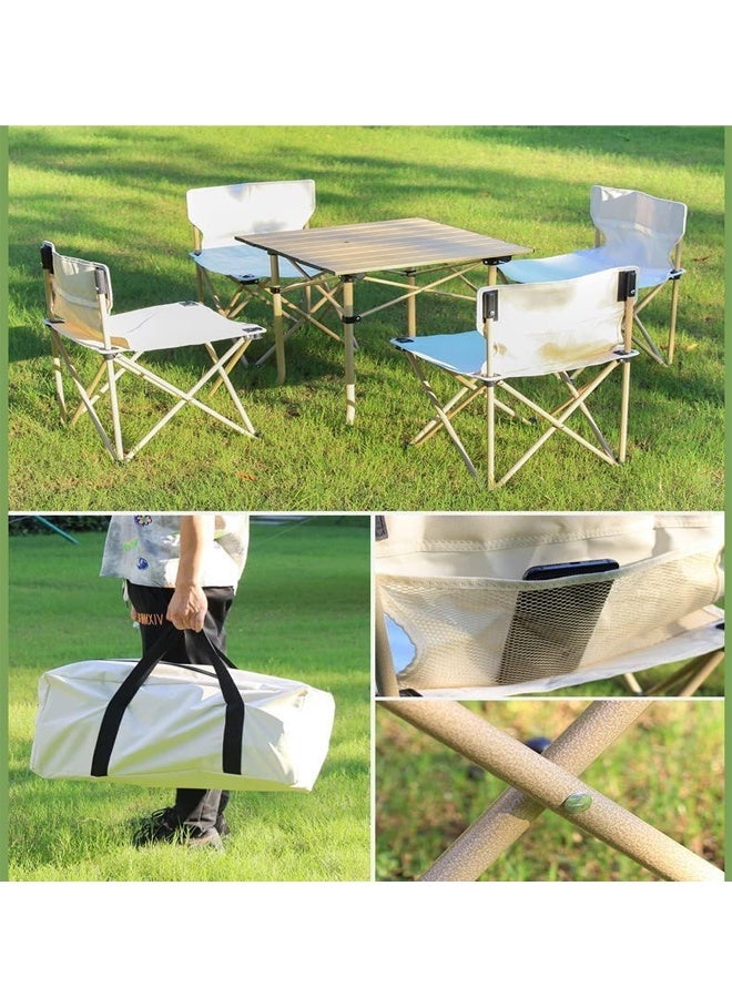 إيه تي إم طقم طاولة وكرسي خارجي قابل للطي محمول - (طاولة واحدة - 53 × 50 × 50 سم) + (4 كراسي - 39 سم) - Image 2