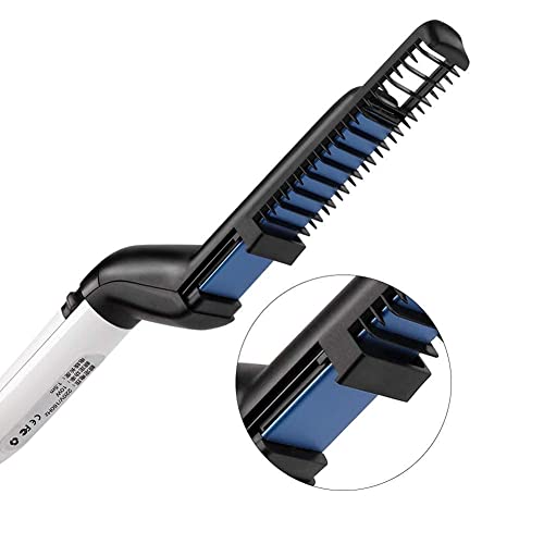 GTC® Quick Hair Styler for Men Curling Iron Straightenr Salon Hair dressing Portable Hairbrush, Electric Hair Comb (Black, 201-11) - Image 2