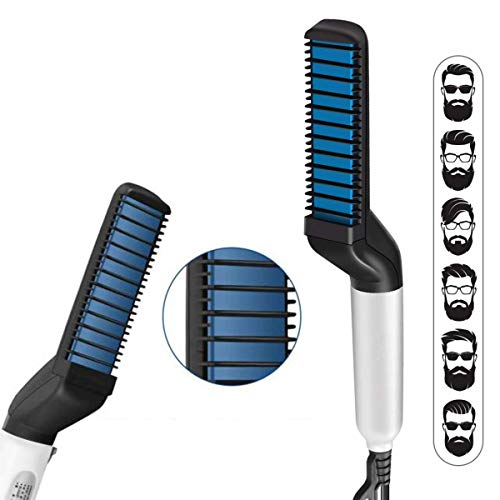 GTC® Quick Hair Styler for Men Curling Iron Straightenr Salon Hair dressing Portable Hairbrush, Electric Hair Comb (Black, 201-11) - Image 3