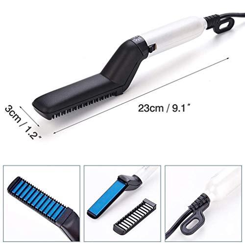 GTC® Quick Hair Styler for Men Curling Iron Straightenr Salon Hair dressing Portable Hairbrush, Electric Hair Comb (Black, 201-11) - Image 4