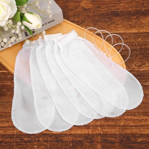 XIHIRCD 8pcs Lint Traps for Washing Machine Hose, with 24pcs Cable Ties Washer Lint Catch Nylon Mesh Lint Collector for Home Laundry Washing Machine Sink Drain Systems Hose Screen Filter (White) - Image 3
