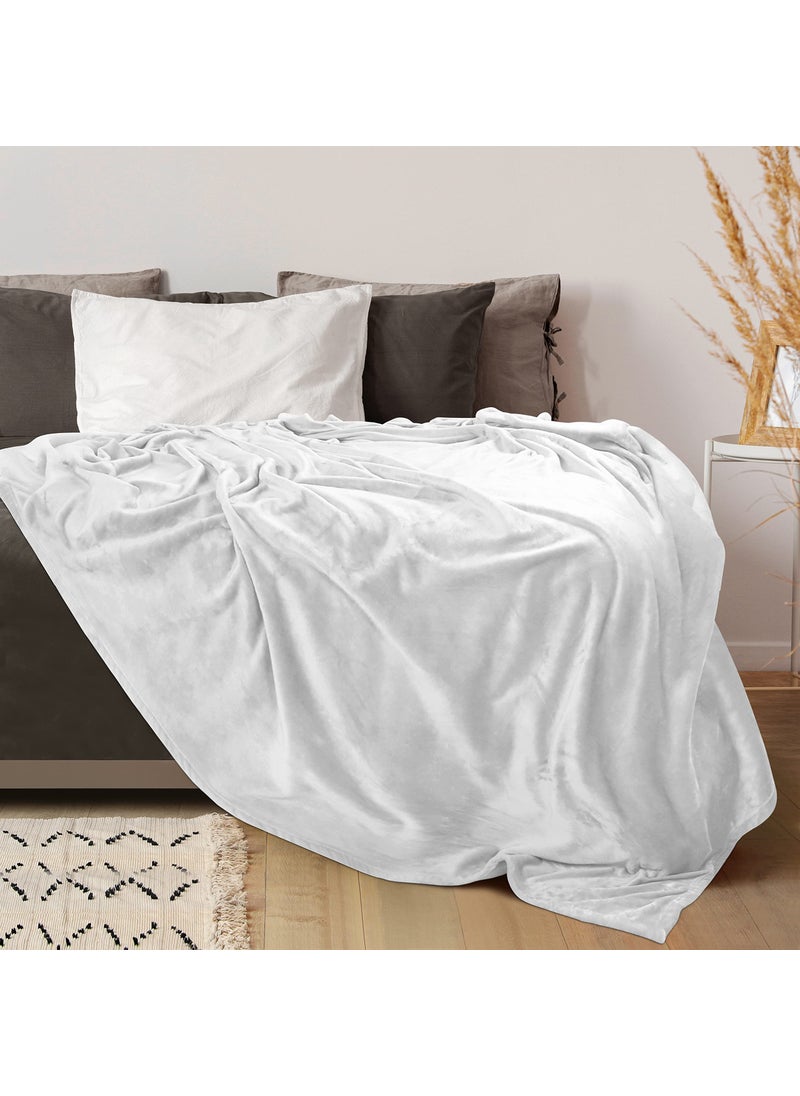Utopia Bedding Utopia Bedding Fleece Blanket Throw Size White 300GSM Luxury Blanket for Couch Sofa Bed Anti-Static Fuzzy Soft Blanket Microfiber (60x50 Inches)  - Image 3