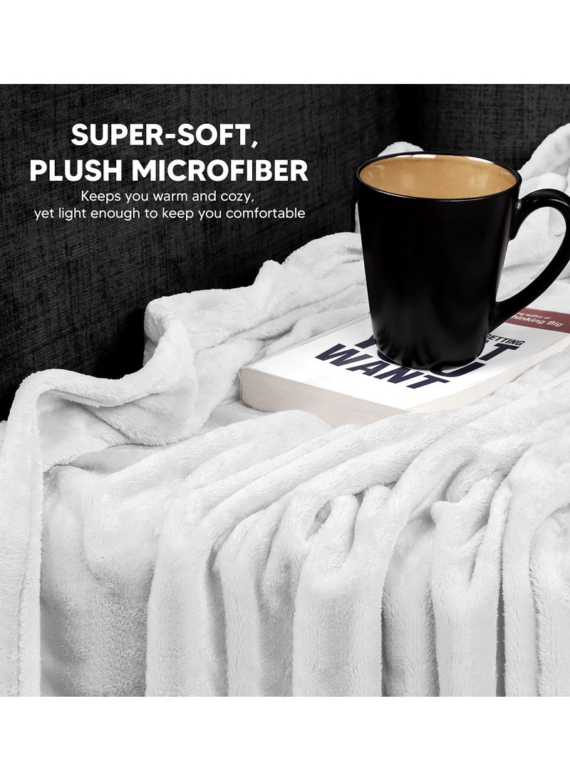 Utopia Bedding Utopia Bedding Fleece Blanket Throw Size White 300GSM Luxury Blanket for Couch Sofa Bed Anti-Static Fuzzy Soft Blanket Microfiber (60x50 Inches)  - Image 4