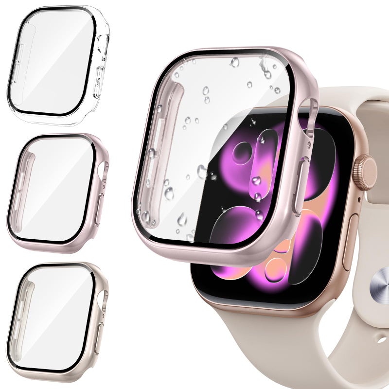 Tensea [3PCS for Apple Watch Screen Protector Case Series 11/10 42mm Accessories, iWatch Protective Face Cover for Women Men, Tempered Glass Film Hard Bumper for iPhone Watch 42 mm - Image 1