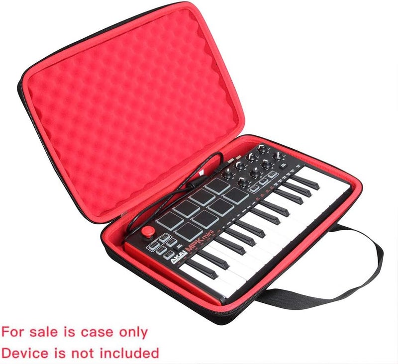 Hermitshell Hard Travel Case Professional MPK Mini MKII 25-Key Portable USB MIDI Keyboard (Black+Red) - Image 2