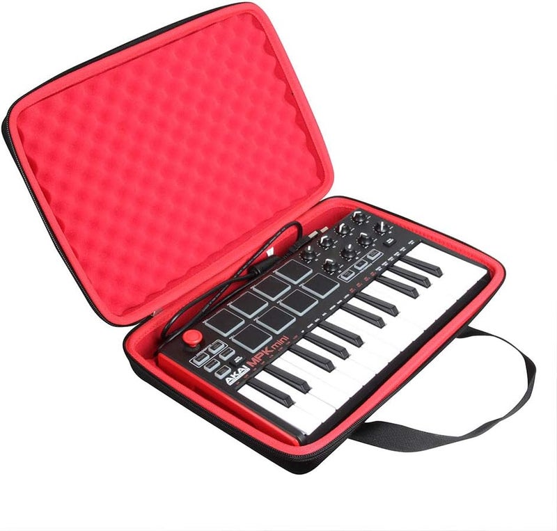 Hermitshell Hard Travel Case Professional MPK Mini MKII 25-Key Portable USB MIDI Keyboard (Black+Red) - Image 1