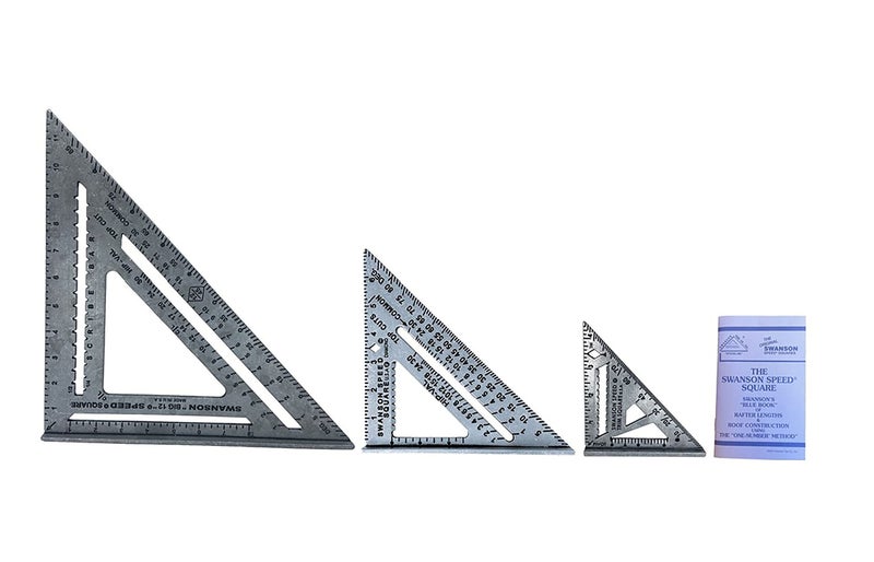 Swanson Tool Co. , Inc Swanson Tool Co Value Pack Includes the 12 Inch Speed Square (no layout bar), 7" Speed Square with Blue Book and 4 1/2 Inch Speed Trim Square - Image 1