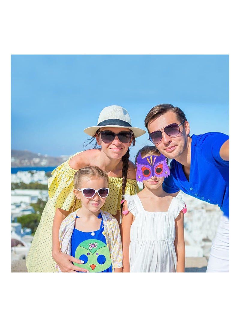 Zikra مجموعة أقنعة حيوانات مكونة من 44 قطعة للأطفال DIY، أقنعة هالوين للأطفال تشمل 16 قطعة من أقنعة الكرتون البيضاء القابلة للتلوين مع 16 قطعة من الحبال و12 قلم ملون لملء حقائب حفلات عيد الميلاد - Image 5