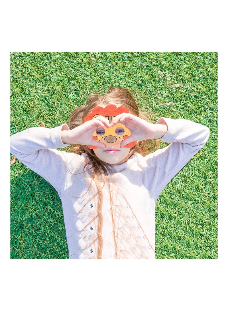 Zikra مجموعة أقنعة حيوانات مكونة من 44 قطعة للأطفال DIY، أقنعة هالوين للأطفال تشمل 16 قطعة من أقنعة الكرتون البيضاء القابلة للتلوين مع 16 قطعة من الحبال و12 قلم ملون لملء حقائب حفلات عيد الميلاد - Image 4