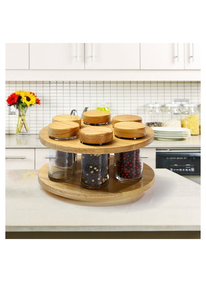 BILLI 6-Piece Spice Bottle With Lid And Stand Beige/Clear 19x12x19centimeter  - Image 2