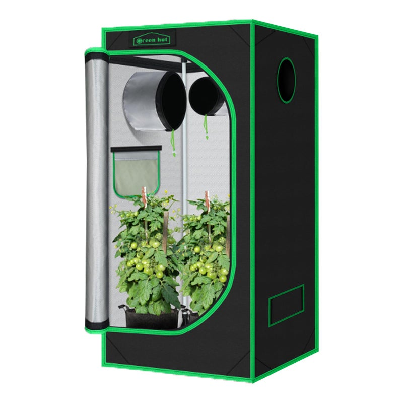 Green Hut 3x3 Grow Tent, 36"x36"x72" Growing Tent with Observation Window and Floor Tray for Hydroponics Indoor Plant Growing 3x3 Grow Room - Image 1