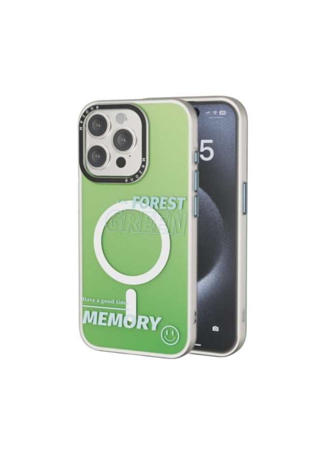 Mezone Memory iPhone 14 Pro Max MagSafe Case, Shockproof & Anti-Yellowing Phone Case Reinforced Corners with Airguard, Green - Image 1