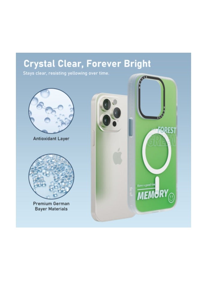 Mezone Memory iPhone 14 Pro Max MagSafe Case, Shockproof & Anti-Yellowing Phone Case Reinforced Corners with Airguard, Green - Image 5