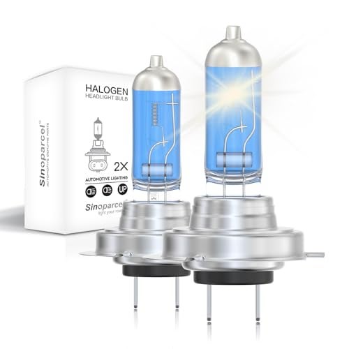 Sinoparcel H7 Halogen High or Low Beam Headlight, Fog Light Bulb 3800K, 150% More Brightness Replacement for Standard 55W Bulb, Pack of 2 - Image 1