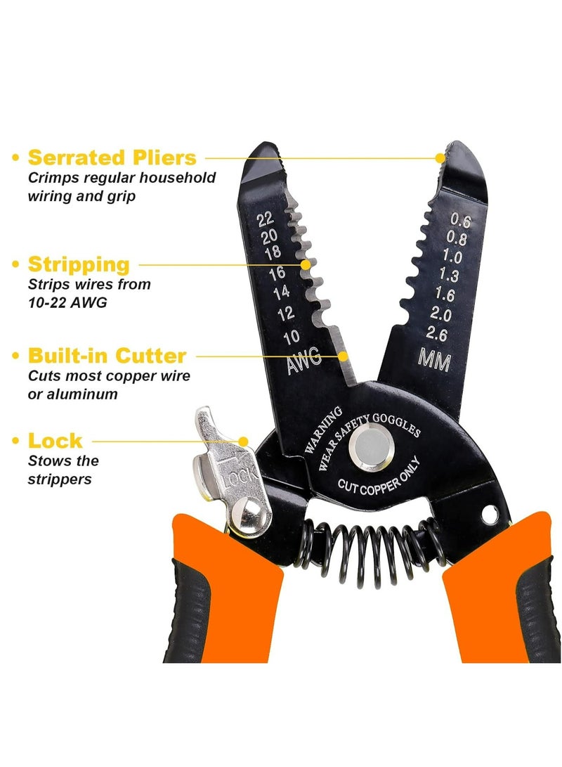 7in Wire Stripper Cutter Crimper, Copper Wire Stripping Tool And Multi-Function Hand Tool，Professional Handle Design And Refined Craftsmanship - Image 3