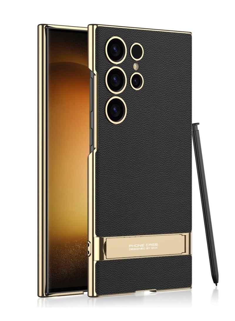 Premium leather Phone Case for Samsung S24 Ultra shockproof Cover adjustable holder - Image 1